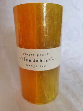 NEW Ginger Peach Candle Blendables Pier 1 One Mango Tea 3x6 3 x 6 cozy decor